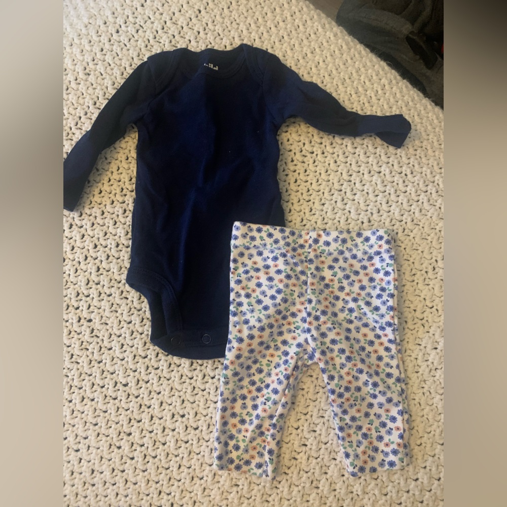 Navy Blue Baby Girl Outfit